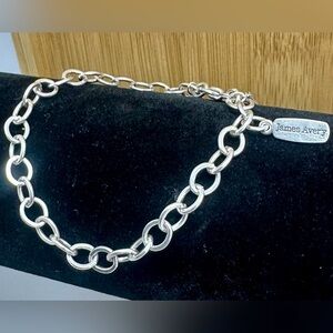 JAMES AVERY Sterling Silver Forged Link Charm Bracelet James Avery Tag; SMALL